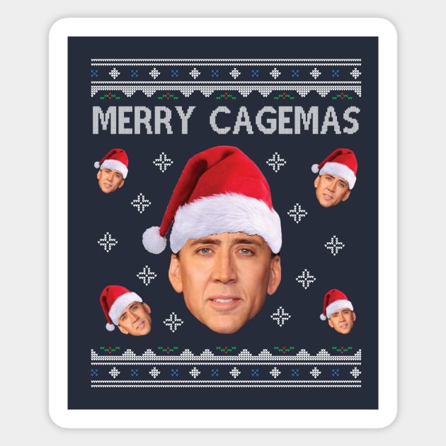 Merry Cagemas Christmas Nicolas Cage Knit Sticker by Nova5